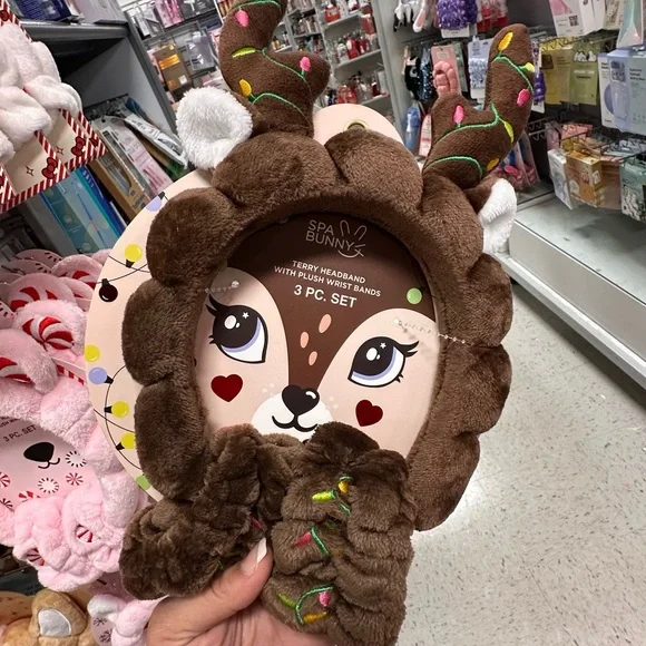 Christmas Spa Headband with Christmas Lights Reindeer - Picture 2 of 2